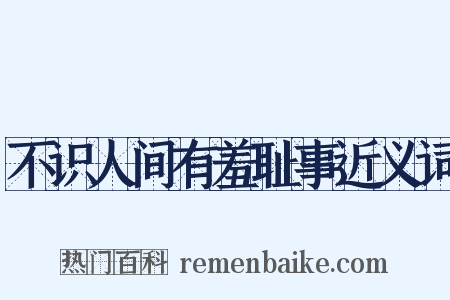 不识人间有羞耻事近义词是什么意思的图片